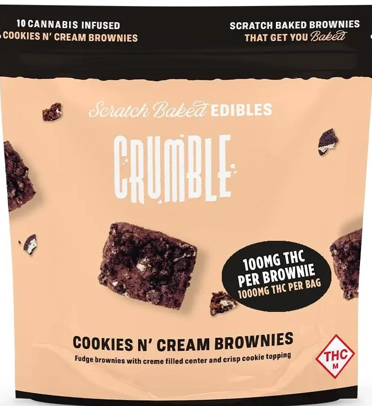 Crumble Cookies n Cream THC Brownies